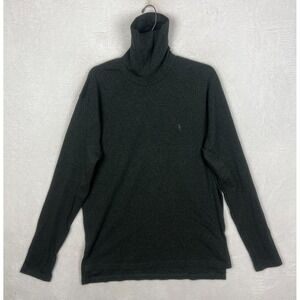 Polo Ralph Lauren Turtleneck Shirt Mens Large Gray Long Sleeve Made USA Vintage